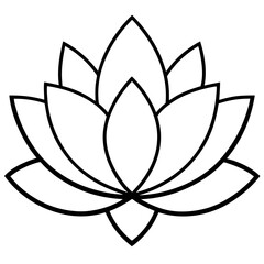 Minimal Lotus Line Art Illustration