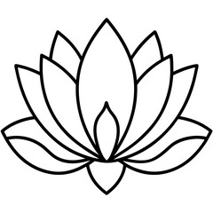 Minimal Lotus Line Art Illustration