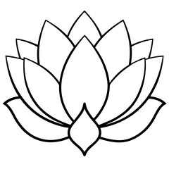 Minimal Lotus Line Art Illustration