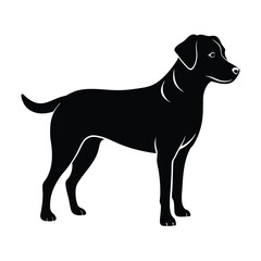 Elegant Silhouette of a Labrador Retriever Standing Tall A Timeless Canine Illustration Capturing Breed Charm and Graceful Posture in Design