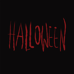 Fototapeta premium Halloween hand drawn doodle dark red color on black background.eps