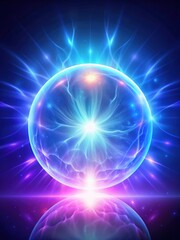 Obraz premium glowing blue plasma orb suspended in mid-air