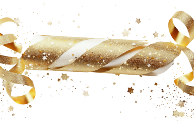 Handwritten New Year wishes presented on elegant gold paper capturing festive spirit and heartfelt expression isolated on transparent background PNG