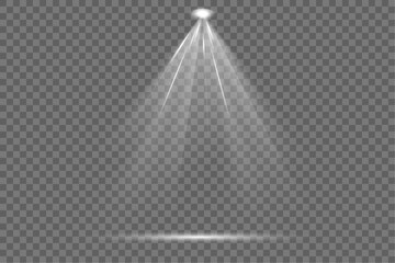 Set of the white spotlight shines on the stage, scene, podium