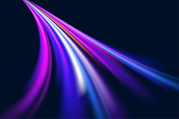 Abstract light flow of motion dynamics in bright colorful colors. For visual effects on the topic of speed and high-tech interfaces.

