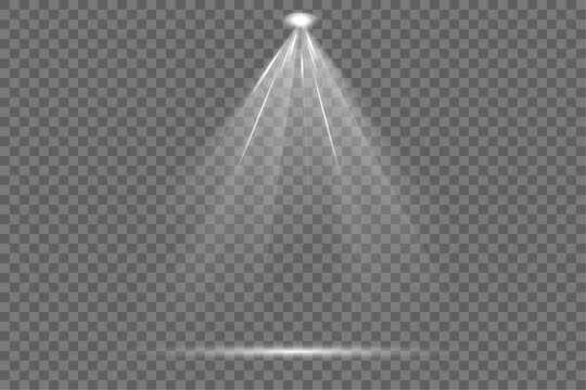 Set of the white spotlight shines on the stage, scene, podium