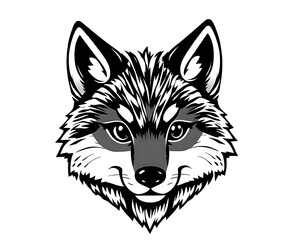 Dynamic Wolf Head Illustration for Bold Designs