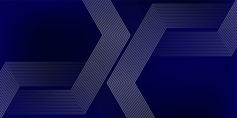 Abstract glowing circle lines on dark blue background. Geometric stripe line art design. Modern shiny blue lines. Futuristic technology concept. Suit for poster, cover, banner, brochure, website