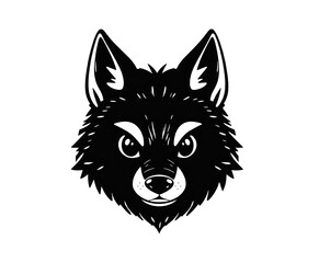 Stylish Wolf Head Silhouette for Modern Designs