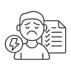 A stressed young adult with a worried expression, highlighting the pressure of tasks and responsibilities.