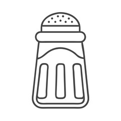 Simple line art illustration of a salt shaker, featuring a classic design.