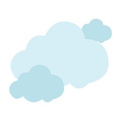 Simple white fluffy cloud illustration