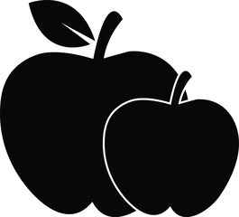  apples vector illustrations on a black background, showcasing fresh, healthy fruit icons