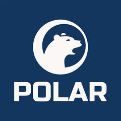 polar bear flat minimalist logo design