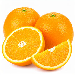 Fresh Oranges and Cut Slices Still Life