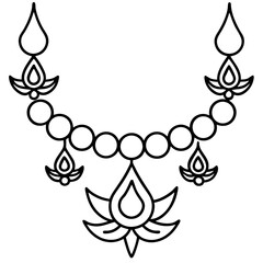 Diya Garland Outline Design