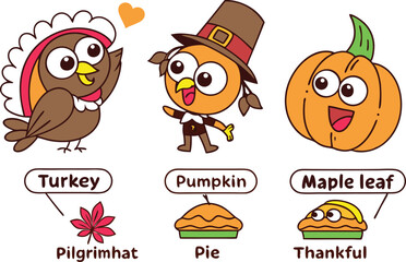 Hand Drawn Thanksgiving Icons for Autumn and Holiday Design Projects. Festive Thanksgiving Icon Collection for Seasonal Graphic Needs. Thanksgiving Symbol Set Ideal for Holiday Cards and Posters