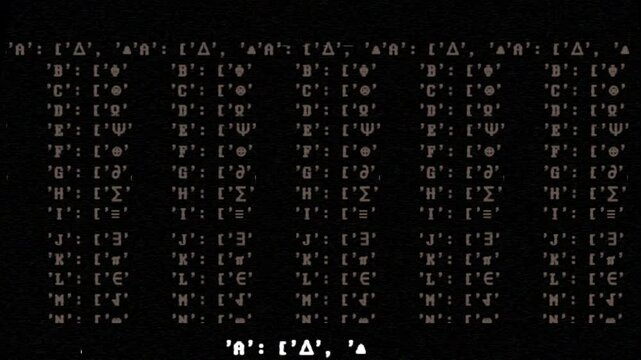 Computer screen flashes text while decoding encrypted zodiac message