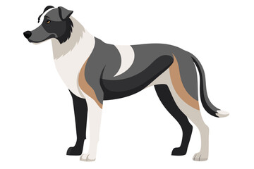Vector Illustration of a Calm and Noble Bluetick Coonhound Standing Tall with Graceful Fur Patterns and a Dignified Posture