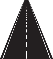 Abstract straight highway vector with black road and white lines