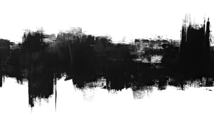 Abstract black and white brushstroke on textured background, ideal for artistic designs or modern decor projects with a dramatic and edgy flair