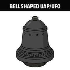 Cartoon Bell-Shaped UAP/UFO – “Die Glocke” Mystery Craft Illustration