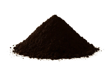 Dirt, soil pile isolated on white