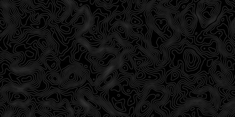  topographical map style background with white contour lines on a black surface background.