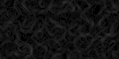  topographical map style background with white contour lines on a black surface background.
