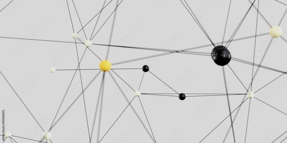 Poster Modern network visualization.  Abstract background image ideal for tech, business, and connection themes.