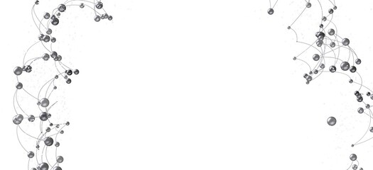 Abstract image of interconnected gray spheres.  Perfect for technology, network, or connection concepts.