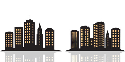 New York City Skyline. Hand Drawn Vector Illustration – Iconic NYC Silhouette with Skyscrapers and Landmarks, Minimalist Urban Cityscape Design in Black on White