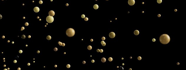 Beautiful abstract background image featuring many floating spheres in shades of gold and beige. Perfect for design projects.
