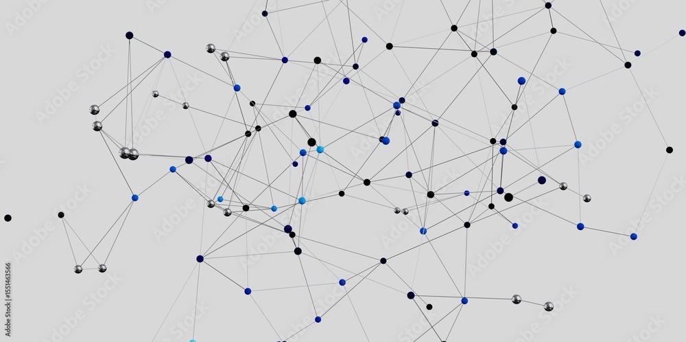 Aufkleber Stock photo of a complex network with interconnected nodes. Ideal for technology, connection, and communication concepts.
