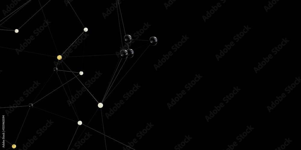 Poster Abstract image of connected dots and lines. Network, technology, connection concept.