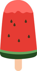 수박바, 수박 아이스크림 벡터 일러스트