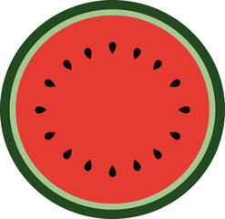 맛있고 잘 익은 수박 벡터 일러스트
