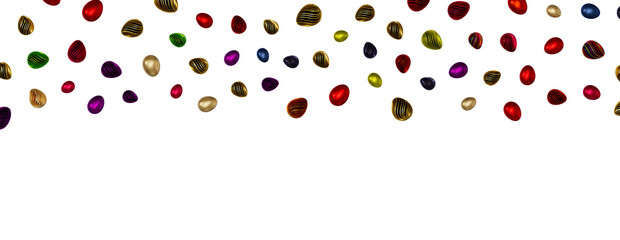 Colorful handmade easter eggs isolated