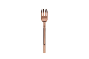 Bronze dinner fork isolated on white