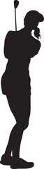 Silhouette Female Golf Player