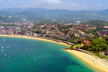 Aerial view of San Sebastian, Spain.