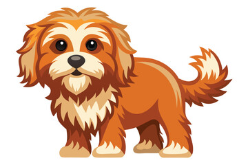 Adorable Fluffy Dog with Warm Brown Fur A Playful and Heartwarming Illustration for Animal Lovers and Canine Enthusiasts