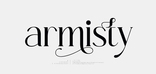 Luxury elegant alphabet letters logo font and number. Classic Modern Serif Lettering Minimal Fashion. Typography decoration fonts for, wedding, logos. vector illustration