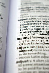 English Definition Dictionary Of Printed Word -  Adjunct Close Up