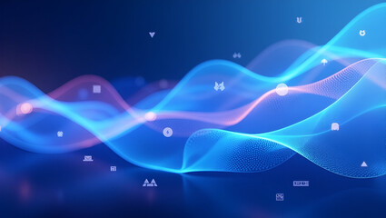 Fototapeta premium abstract blue background with bubbles