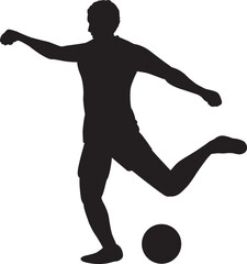 Silhouette Football Player kick position