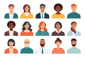 Diverse Faces Illustration: A vibrant illustration showcases a mosaic of diverse individual portraits, representing a spectrum of ethnicities, ages, and expressions. Each face tells a unique story.