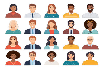 Diverse Portrait Gallery: A diverse collection of portraits, showcasing a range of individuals with unique features and expressions, symbolizing the richness and variety of human experience.