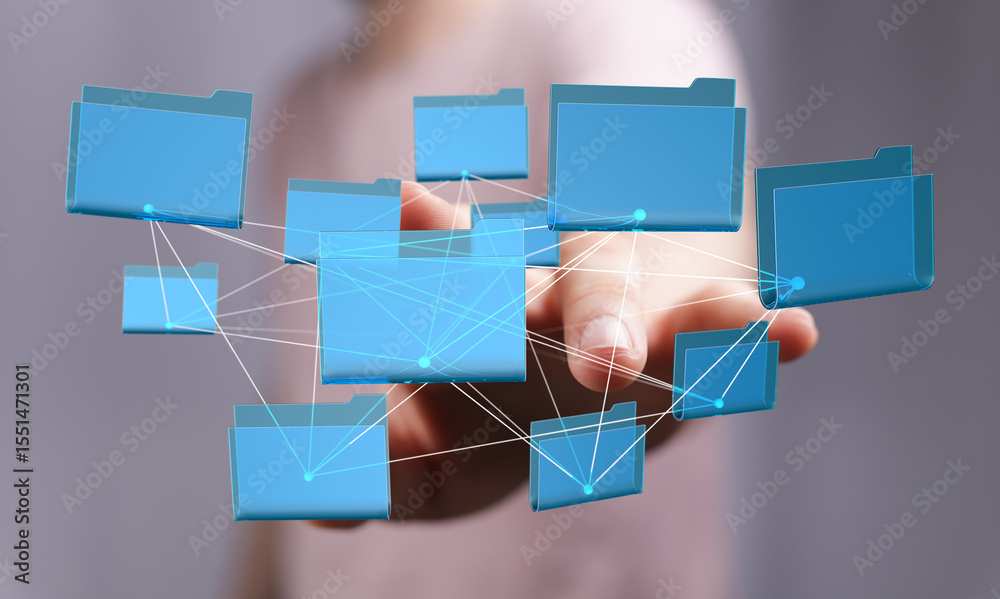 Aufkleber Abstract image depicting data organization and network connectivity.  Perfect for tech, business, and data-related projects.