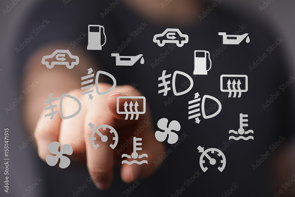 Poster learn to identify and understand common car dashboard warning lights. prevent costly repairs!